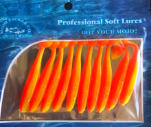 Load image into Gallery viewer, 10 Piece Mojo Paddle Tail Glass Minnows

