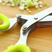 Load image into Gallery viewer, Stainless Multi-Layer KItchen Scissors Scallion And Herb Cutter
