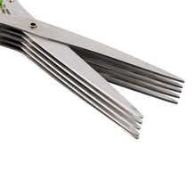 Load image into Gallery viewer, Stainless Multi-Layer KItchen Scissors Scallion And Herb Cutter
